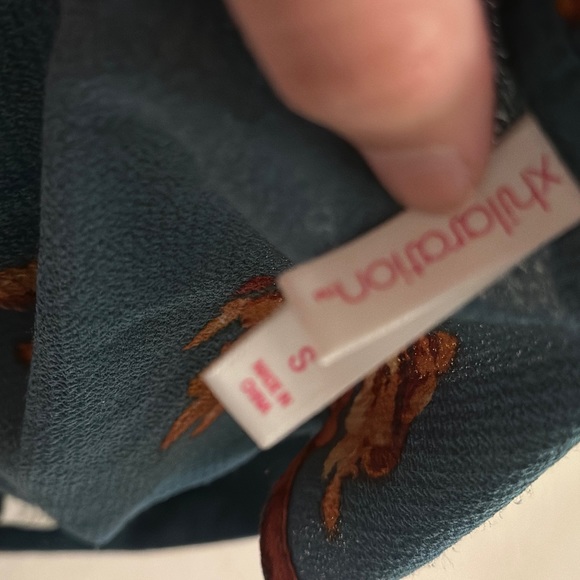 Dark aqua floral jumpsuit - sleeveless - Picture 8 of 8